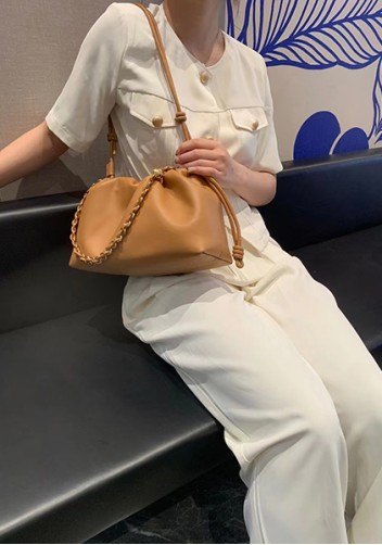 Salsa Leather Medium Drawstring Bag Brown