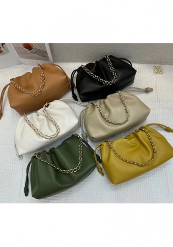Salsa Leather Medium Drawstring Bag Yellow