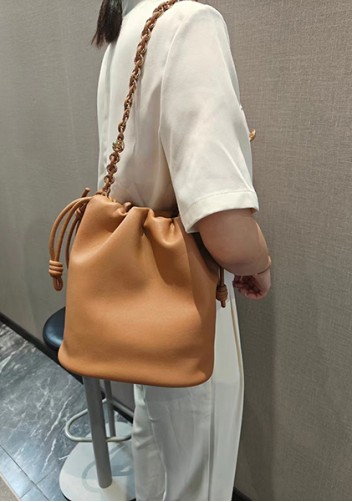 Salsa Leather Medium Drawstring Bucket Bag Brown