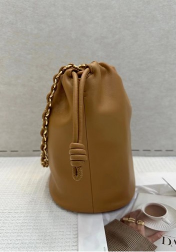 Salsa Leather Medium Drawstring Bucket Bag Brown