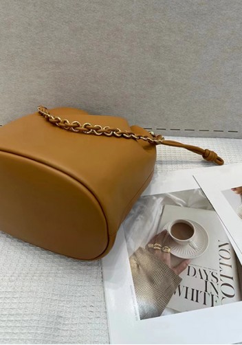 Salsa Leather Medium Drawstring Bucket Bag Brown