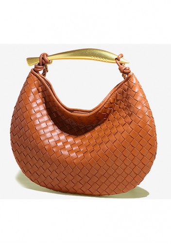 The Fish Handle Medium Vegan Leather Chain Bag Brown