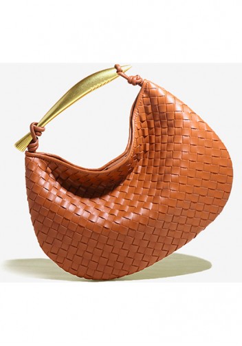 The Fish Handle Medium Vegan Leather Chain Bag Brown