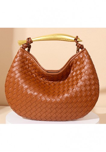 The Fish Handle Medium Vegan Leather Chain Bag Brown