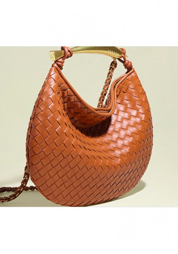 The Fish Handle Medium Vegan Leather Chain Bag Brown