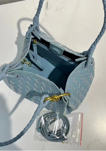 Mia Chute Leather Small Shoulder Bag Blue