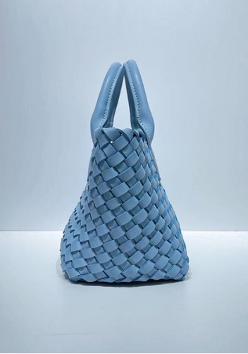 Grand Boulevard Woven Small Tote Blue
