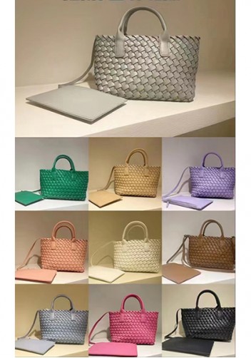 Grand Boulevard Woven Small Tote Blue