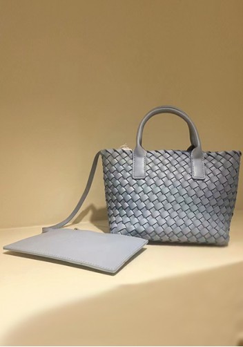 Grand Boulevard Woven Small Tote Light Green