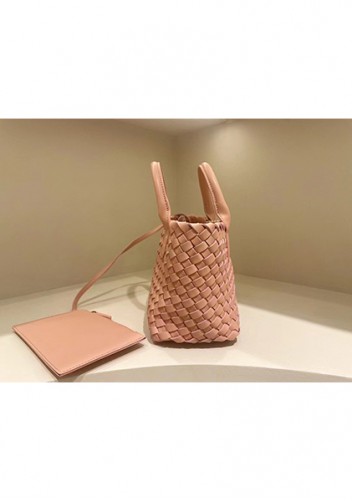 Grand Boulevard Woven Small Tote Light Pink