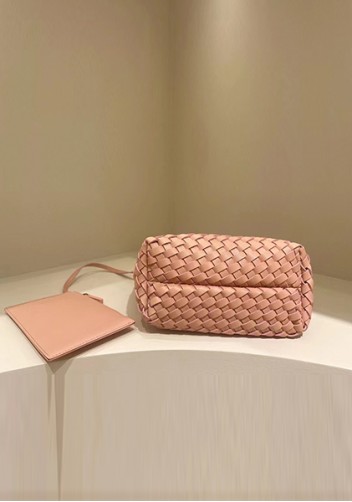 Grand Boulevard Woven Small Tote Light Pink