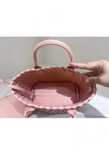 Grand Boulevard Woven Small Tote Light Pink