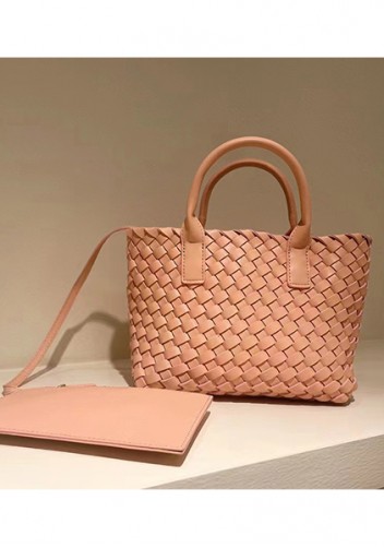 Grand Boulevard Woven Small Tote Light Pink