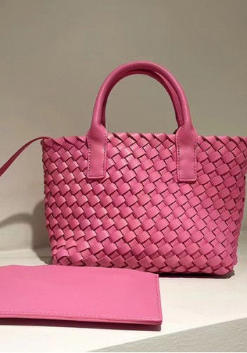Grand Boulevard Woven Small Tote Pink