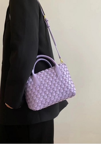 Grand Boulevard Woven Small Tote Purple