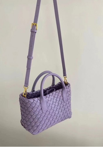 Grand Boulevard Woven Small Tote Purple