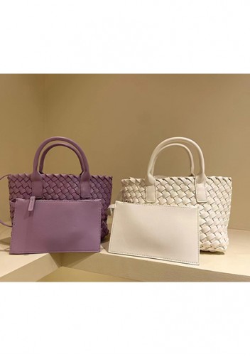 Grand Boulevard Woven Small Tote Purple