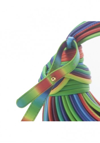 Dina Spaghetti Vegan Leather Knot Shoulder Bag Multi Coloured