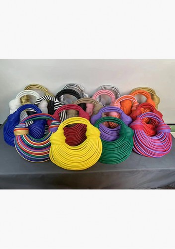 Dina Spaghetti Vegan Leather Knot Shoulder Bag Pink Orange