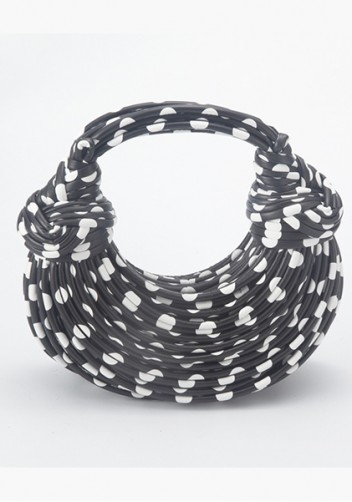 Dina Spaghetti Vegan Leather Knot Shoulder Bag Polka-dot