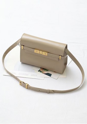 Ivana Leather Shoulder Bag Beige