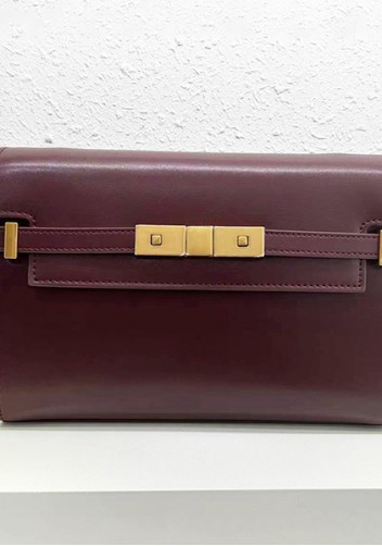 Ivana Leather Shoulder Bag Burgundy