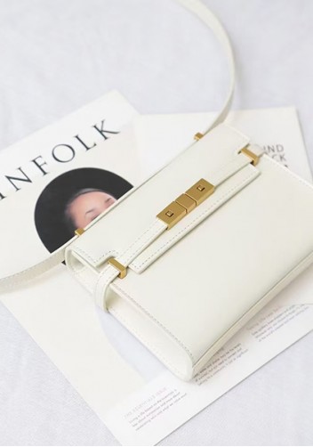 Ivana Leather Shoulder Bag Cream