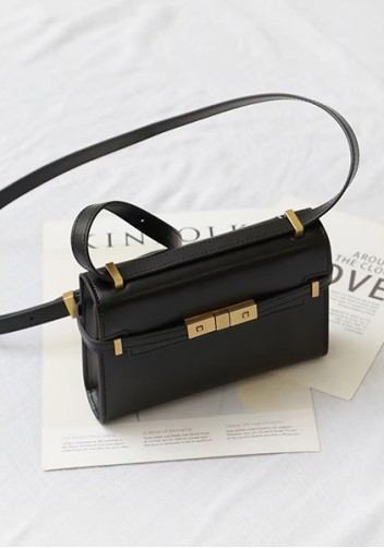 Ivana Leather Small Shoulder Bag Black