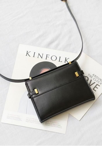 Ivana Leather Small Shoulder Bag Black