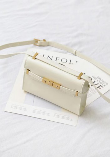 Ivana Leather Small Shoulder Bag Cream