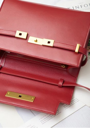Ivana Leather Small Shoulder Bag Red