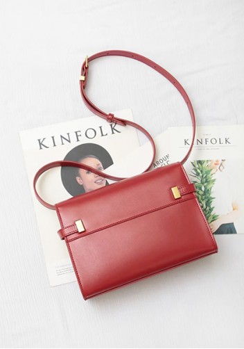Ivana Leather Small Shoulder Bag Red