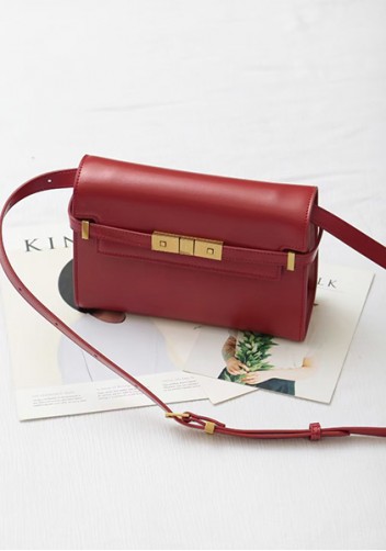 Ivana Leather Small Shoulder Bag Red
