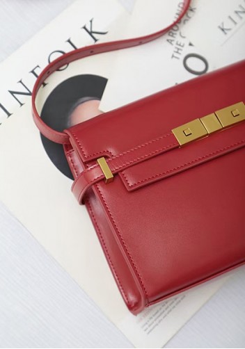Ivana Leather Small Shoulder Bag Red