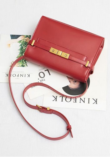 Ivana Leather Small Shoulder Bag Red
