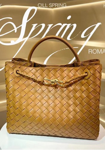 Allegria Woven Medium Vegan Leather Shoulder Bag Potato