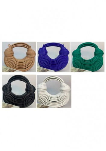 Dina Spaghetti Vegan Leather Knot Shoulder Bag Metallic Bronze