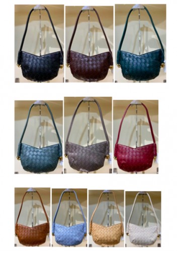 Mia Woven Vegan Leather Slim Mini Shoulder Bag Cream