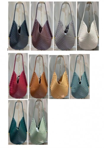 Mia Woven Vegan Leather Slim Small Shoulder Bag Choco