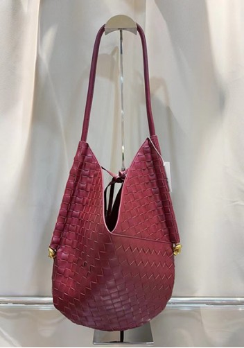 Mia Woven Vegan Leather Slim Small Shoulder Bag Wine