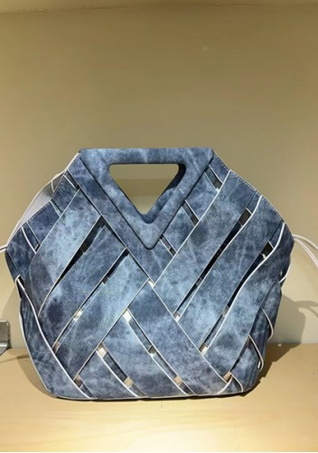 Euclid Medium Denim Woven Bag Blue