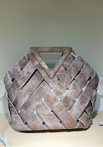 Euclid Medium Denim Woven Bag Brown