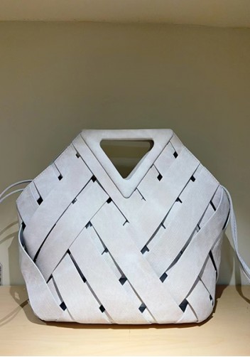 Euclid Medium Denim Woven Bag Cream