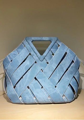 Euclid Medium Denim Woven Bag Light Blue