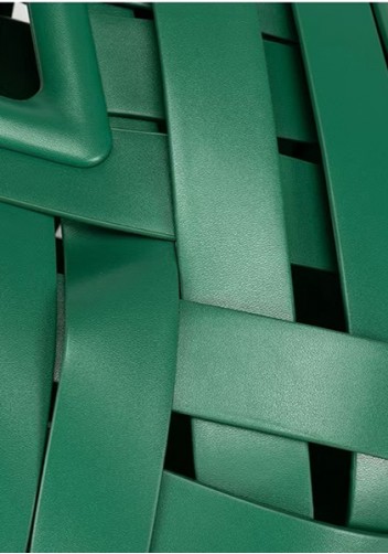 Euclid Medium Faux Woven Bag Green