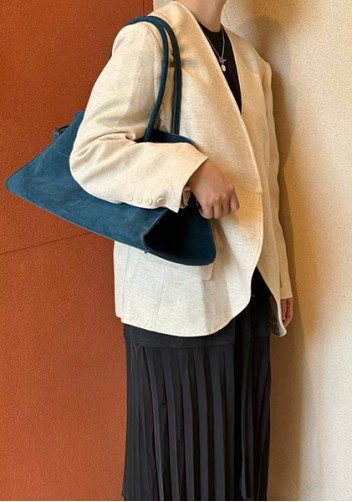 Ashley Suede Leather Bag Blue