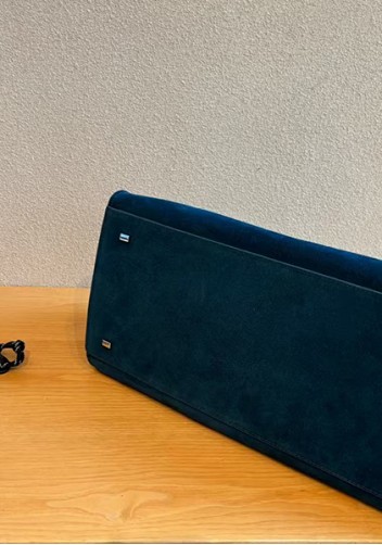 Ashley Suede Leather Bag Blue