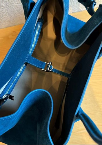 Ashley Suede Leather Bag Blue