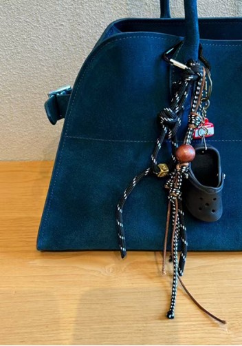 Ashley Suede Leather Bag Blue