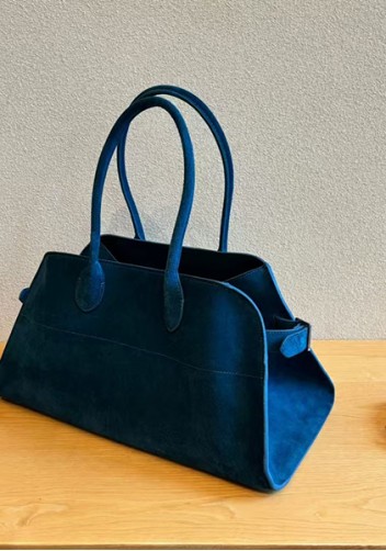 Ashley Suede Leather Bag Blue